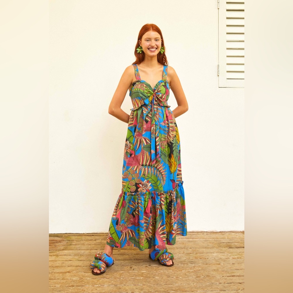 FARM Rio Totally Tuiuiu Cotton Maxi Dress